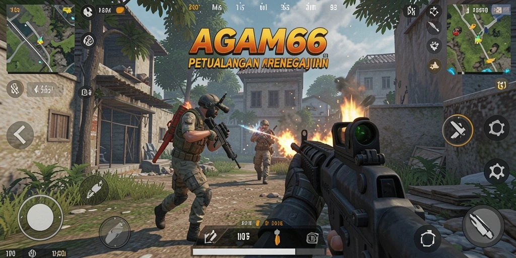Tampilkan aksi seru dalam gameplay AGAM66 FPS.