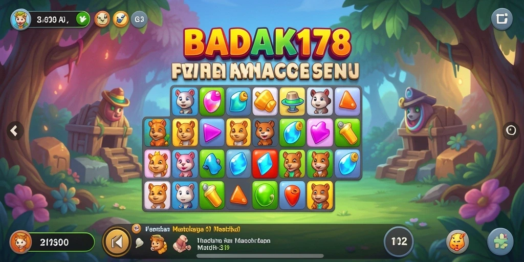 Tampilan gameplay BADAK178 yang menarik dengan kombinasi match-3.