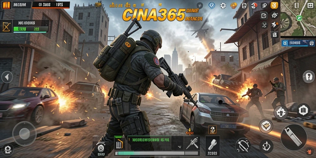 Tampilan gameplay CINA365 yang mendebarkan dan penuh aksi.