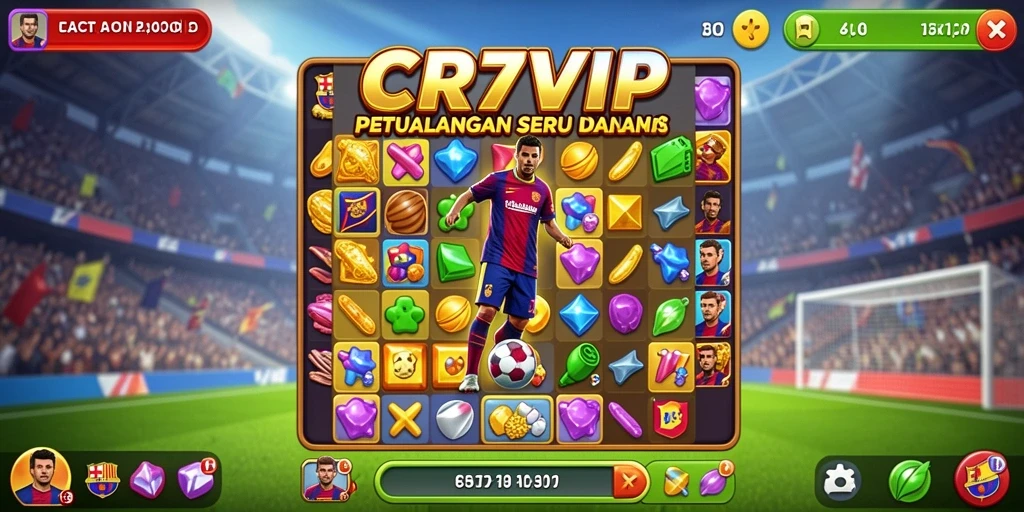 Screenshot utama CR7VIP menampilkan gameplay Match-3 yang seru.