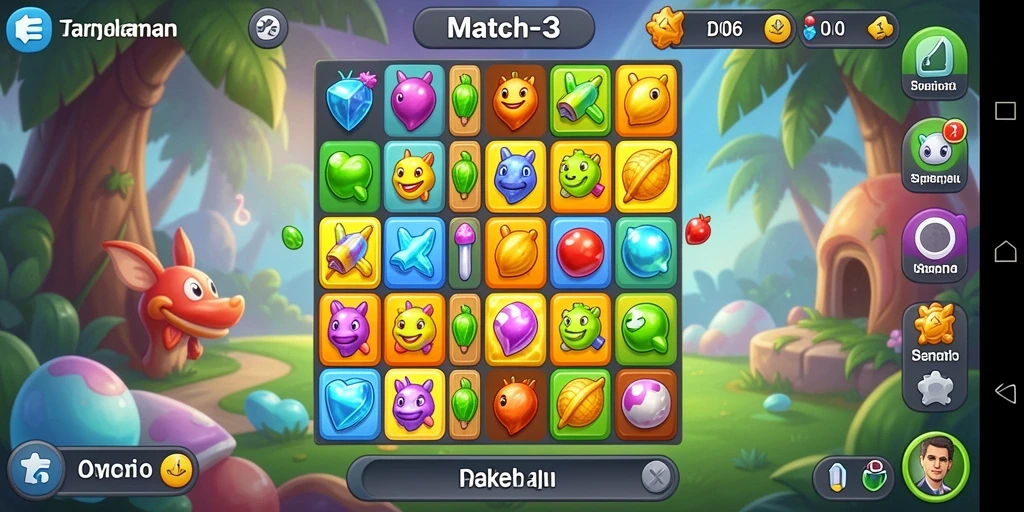Gameplay seru dalam D06 dengan tantangan Match-3.