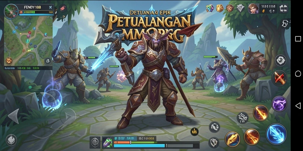 Screenshot FENDY188 menampilkan pertarungan seru dalam dunia MMORPG.