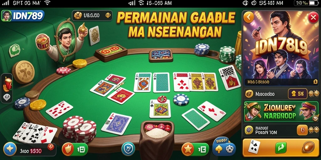 Tampilan gameplay seru dalam aplikasi IDN789 Gaple.
