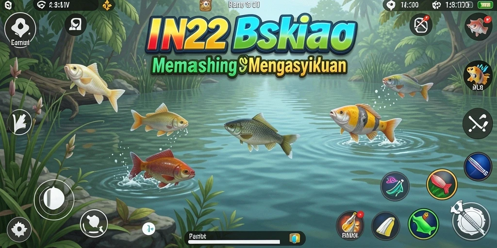Tampilan gameplay di IN22 dengan aksi memancing yang seru.