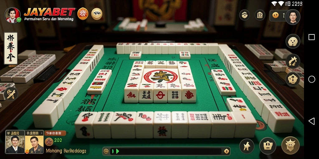 Screenshot JAYABET menampilkan gameplay Mahjong yang menarik.