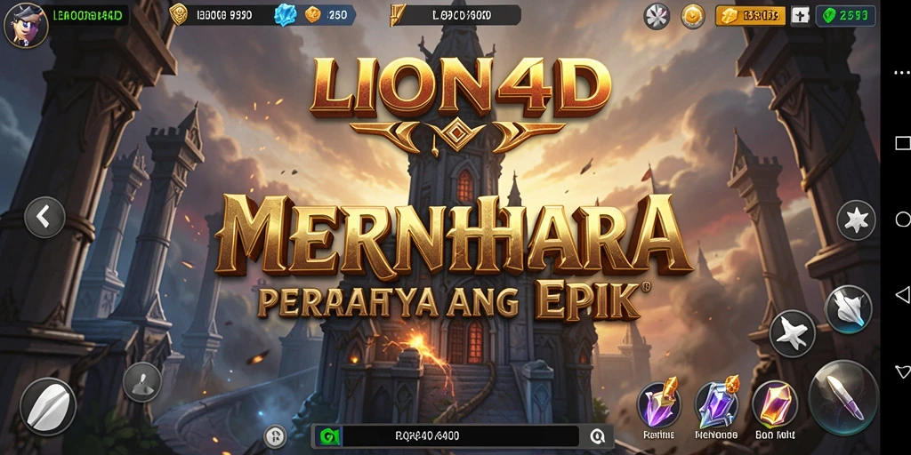 Tampilan gameplay intens dari LION4D dengan menara pertahanan yang strategis.