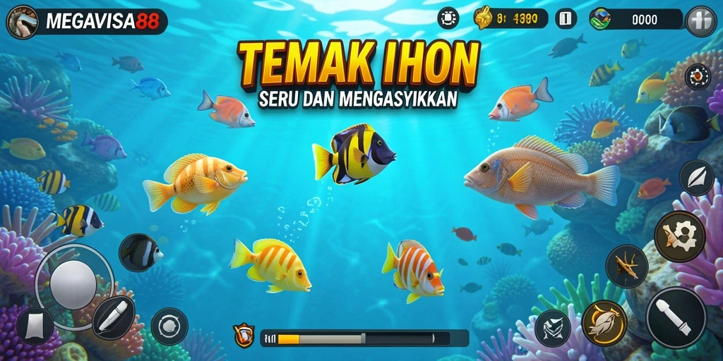 Tampilan menarik gameplay MEGAVISA88 dengan beragam ikan.