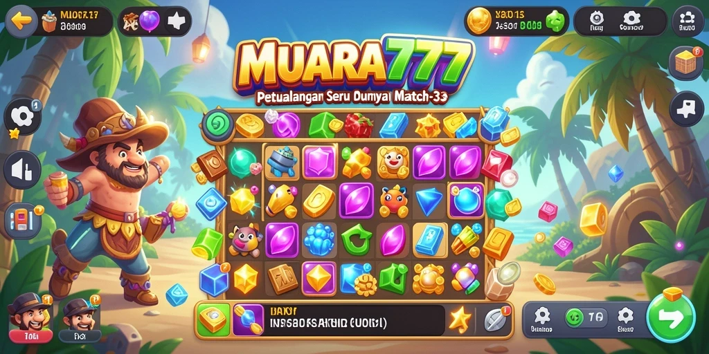Tampilan menarik dari gameplay MUARA777 Match-3 yang seru.