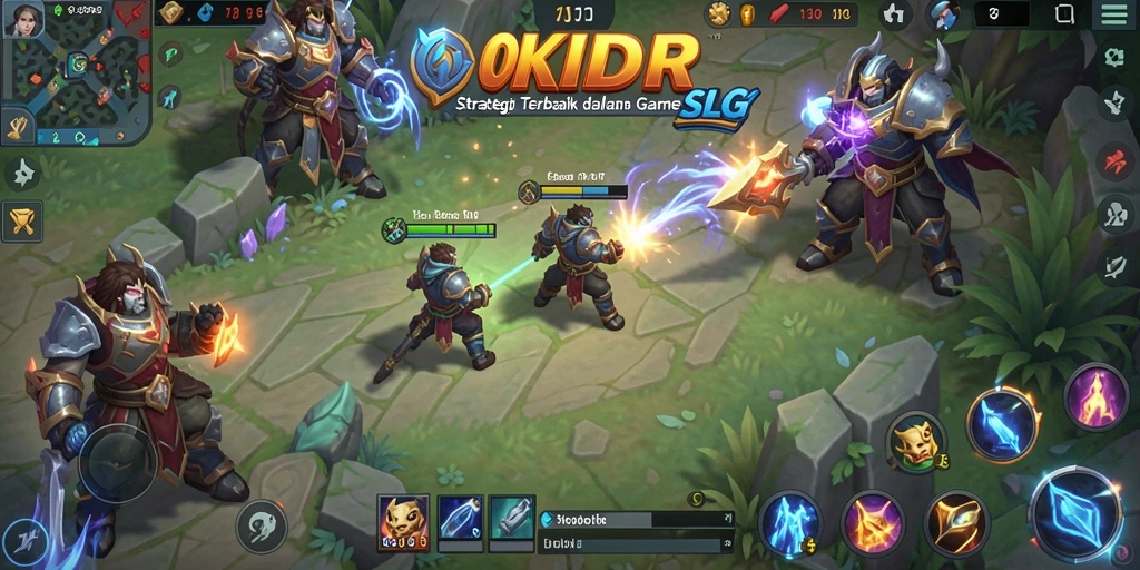 Screenshot gameplay OKIDR menampilkan aksi pertempuran yang menegangkan dalam strategi SLG.