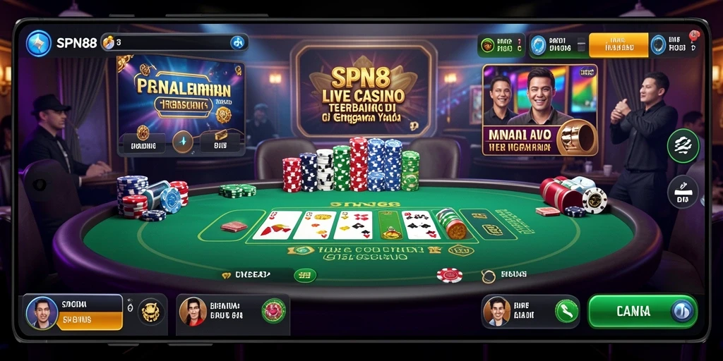 Tampilan gameplay Live Casino SPN88 yang mendebarkan.