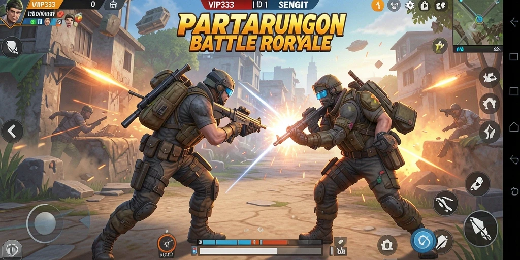 Screenshot gameplay epic dari VIP333 saat pertempuran intens.